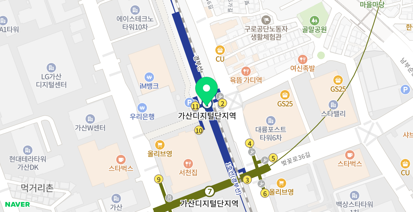 가산디지털단지역 위치 지도