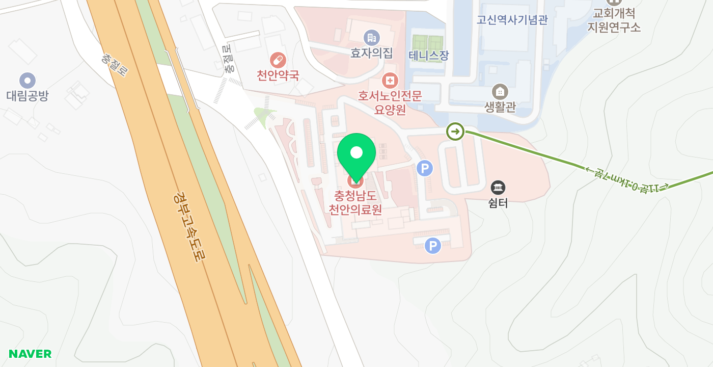천안의료원 위치 지도