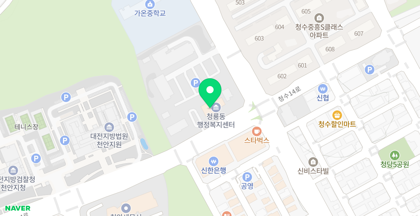 청룡동 행정복지센터3 위치 지도