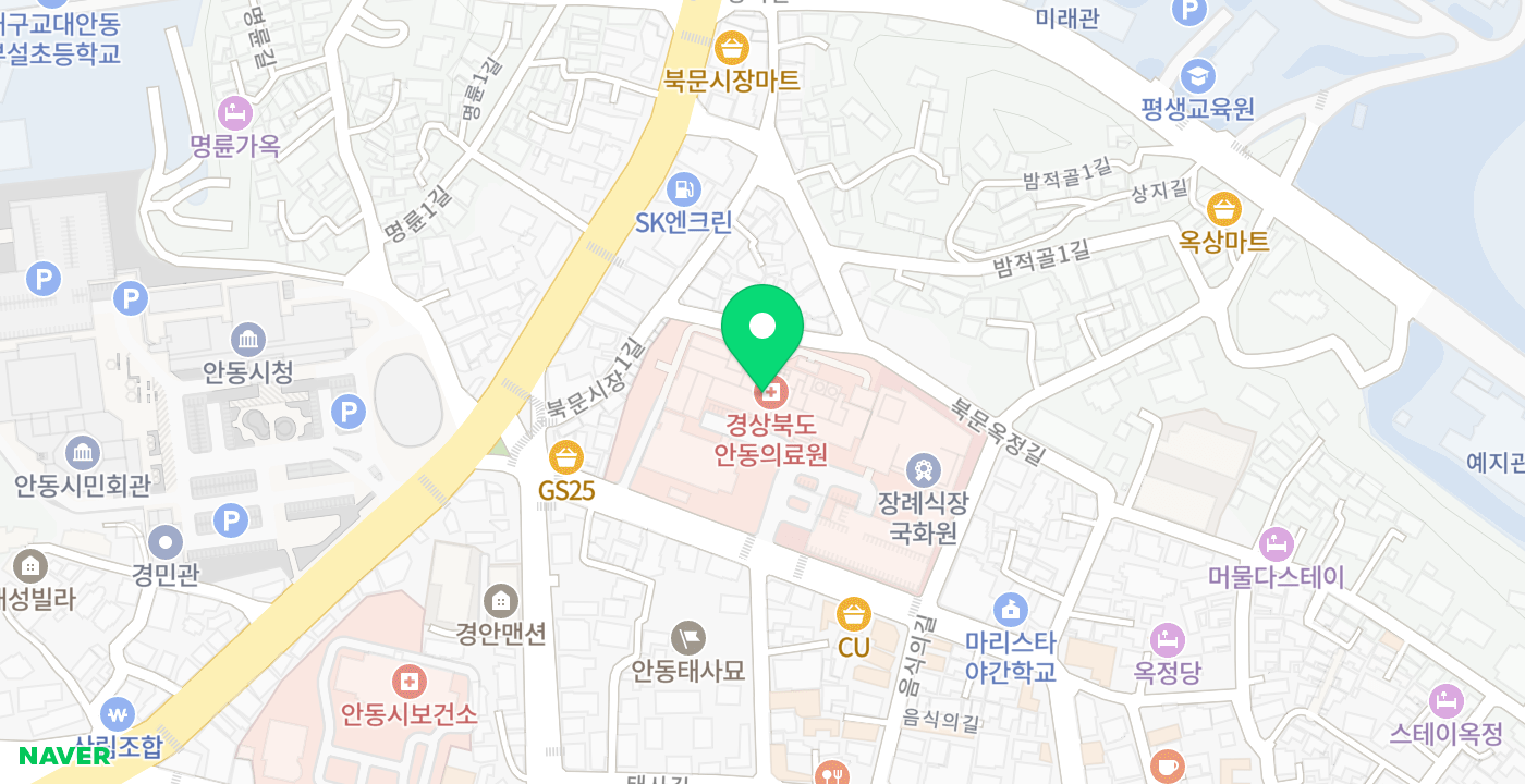 경상북도안동의료원 위치 지도