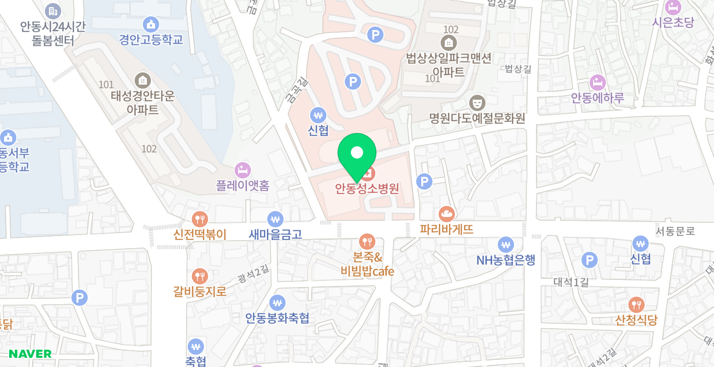 안동성소병원 위치 지도