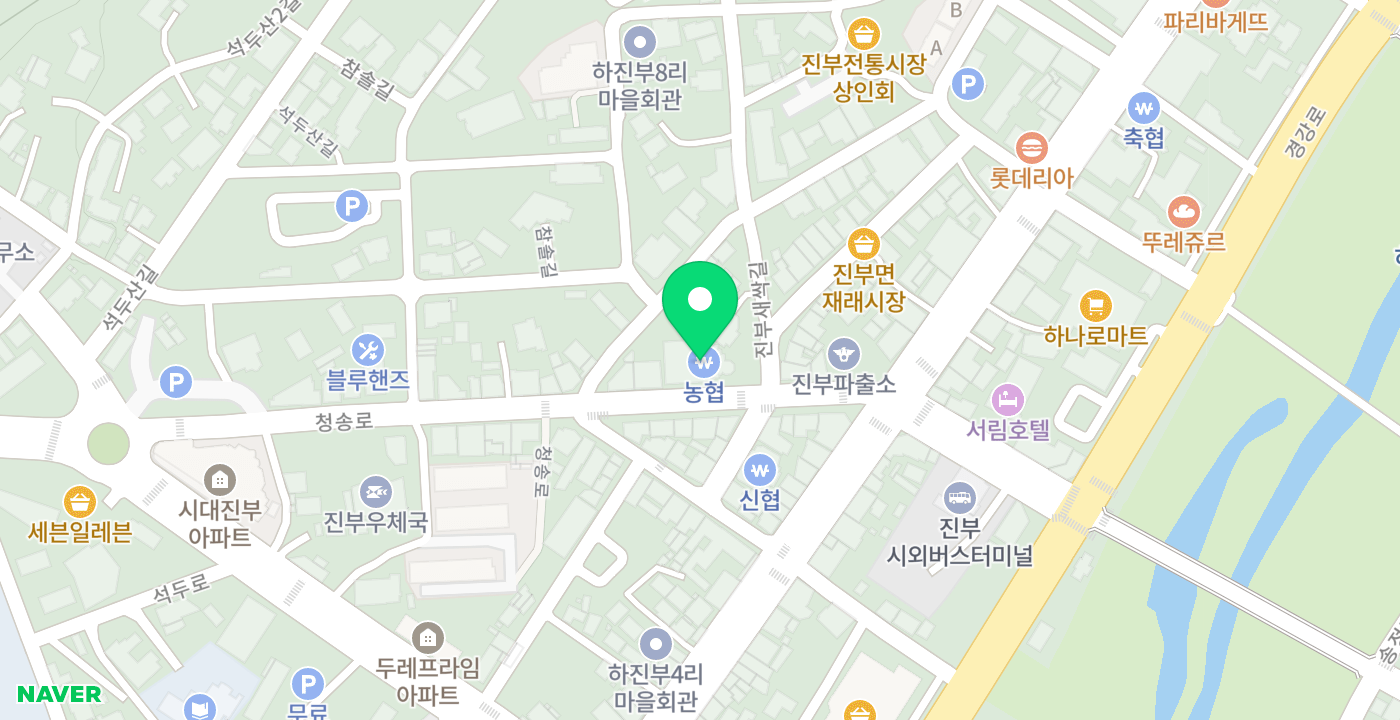 진부농협 민원 위치 지도