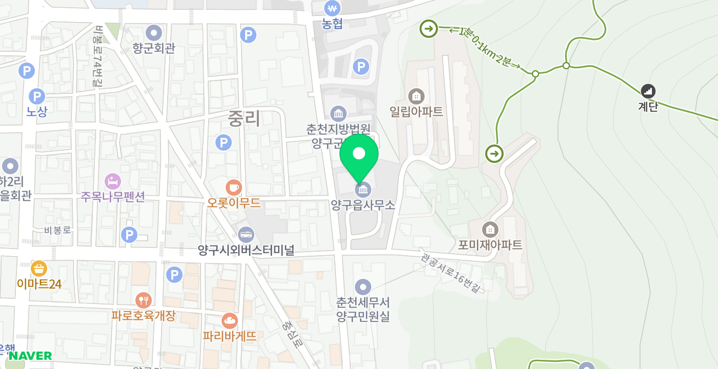 양구읍사무소 위치 지도