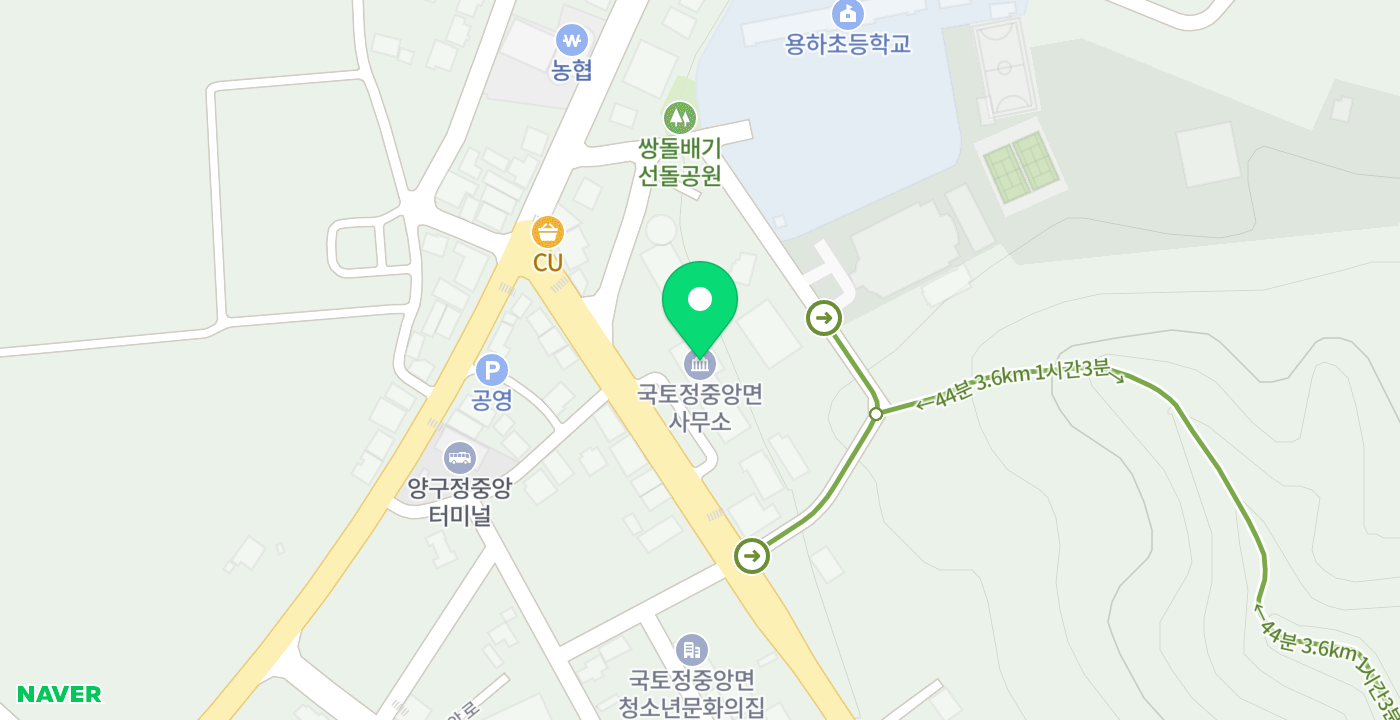 국토정중앙면사무소 위치 지도