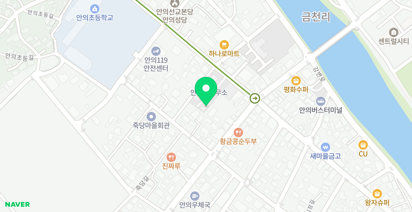 안의면 위치 지도