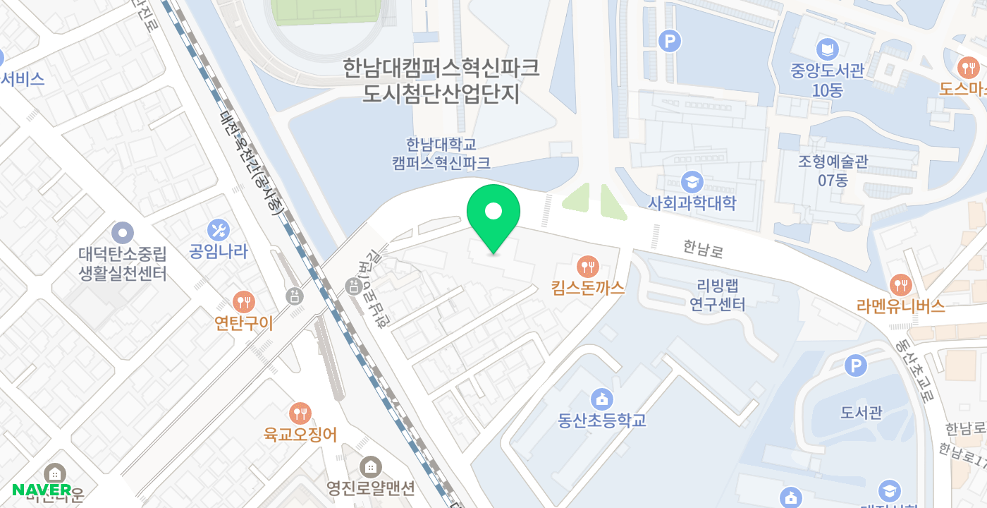 오정동 한남대 위치 지도