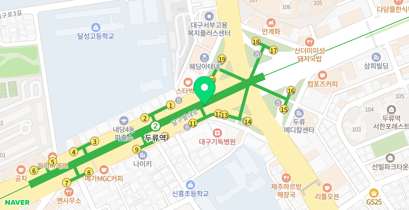 두류역 위치 지도