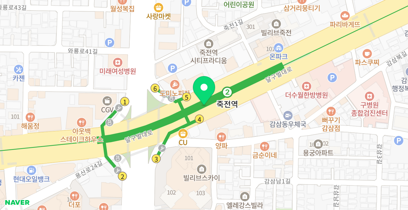 죽전역 위치 지도