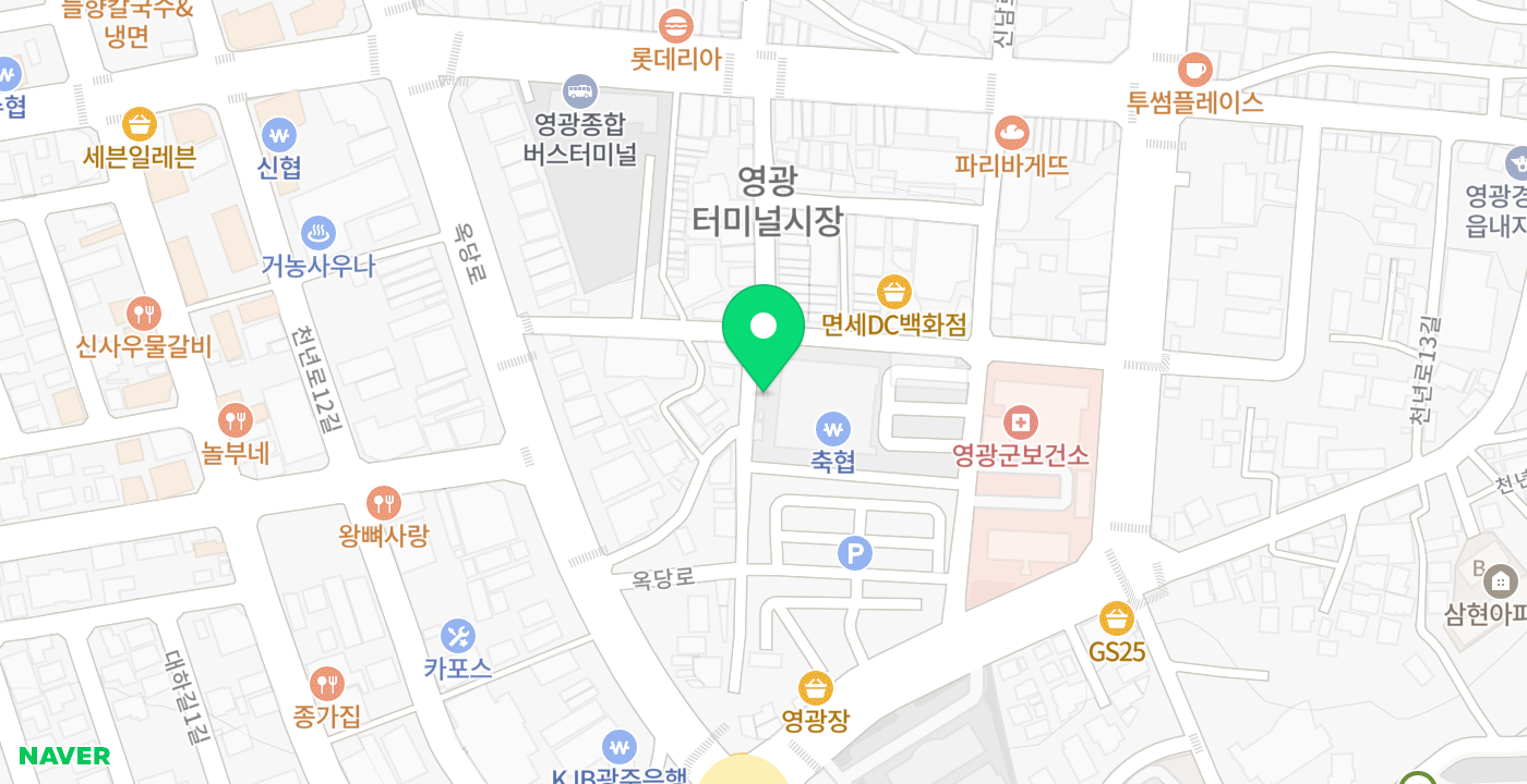 영광축협 위치 지도