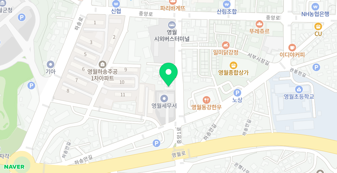 영월세무서 위치 지도
