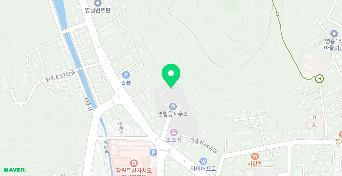 영월읍사무소 위치 지도