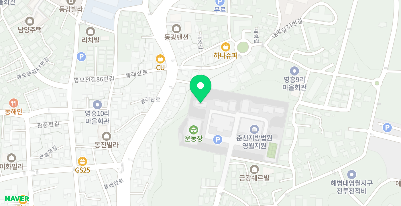 영월법원 위치 지도