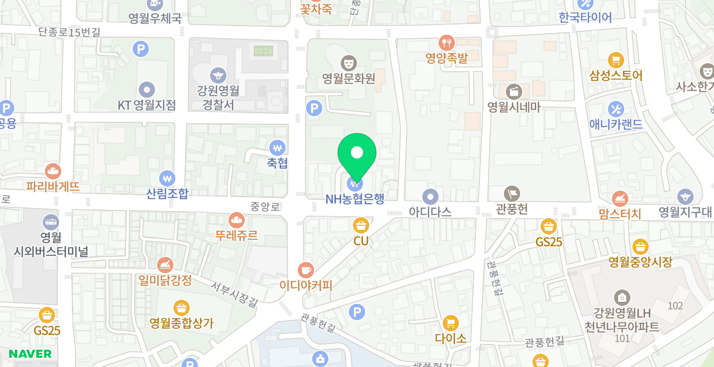영월농협군지부 위치 지도