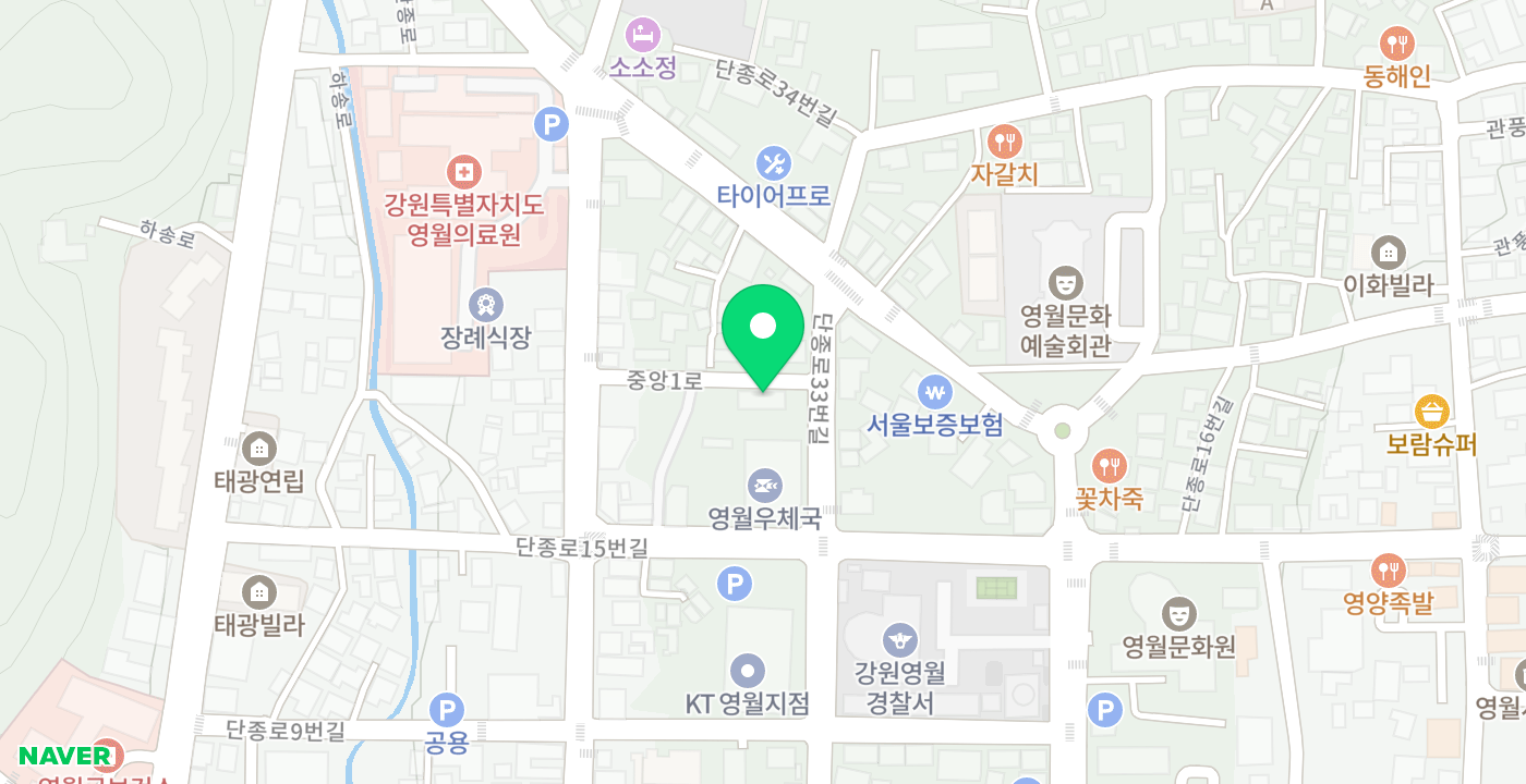 영월우체국 위치 지도