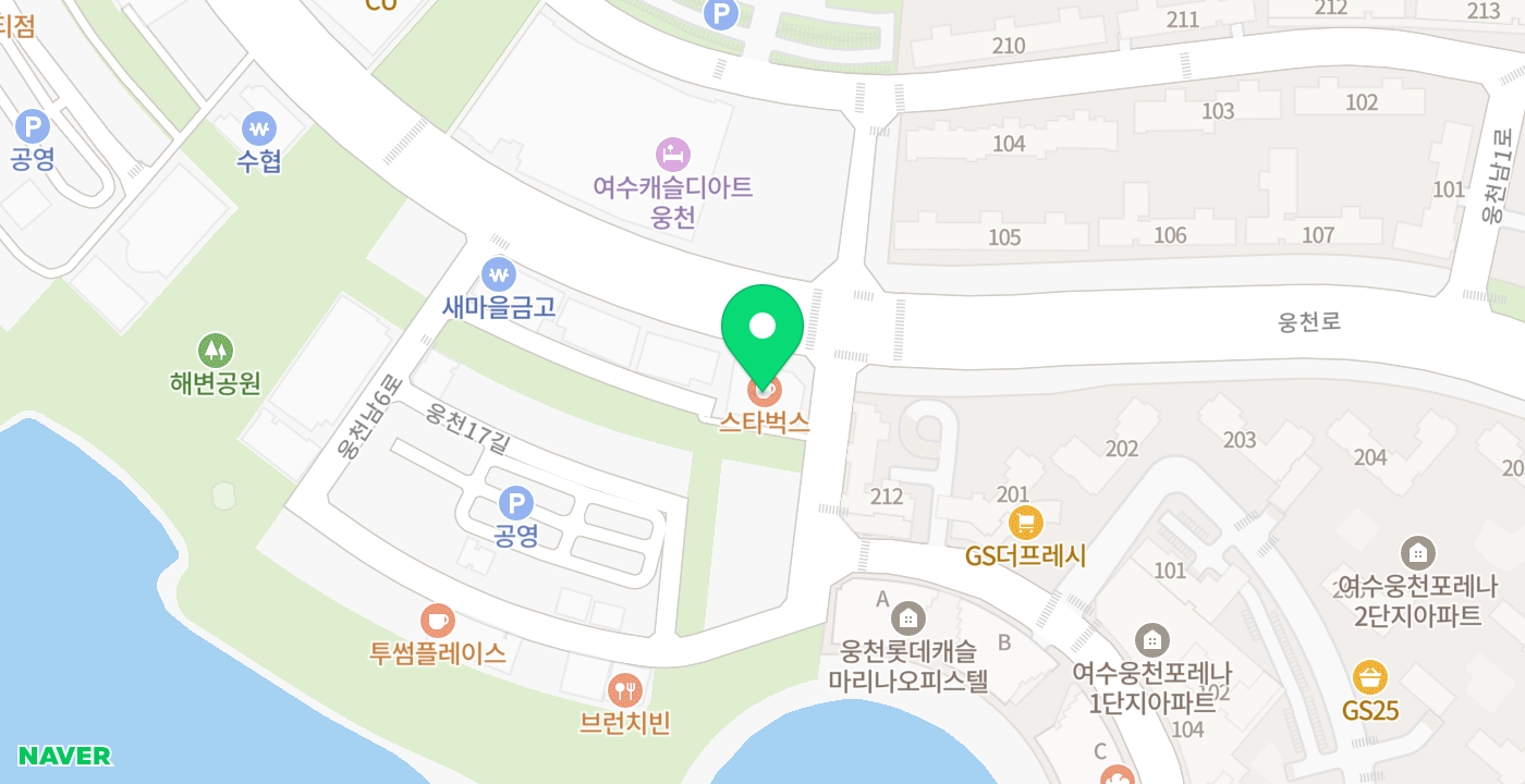광주은행 웅천지점 위치 지도