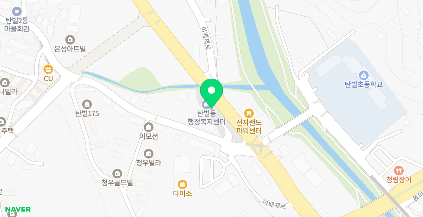 탄벌동행정복지센터 민원실 위치 지도