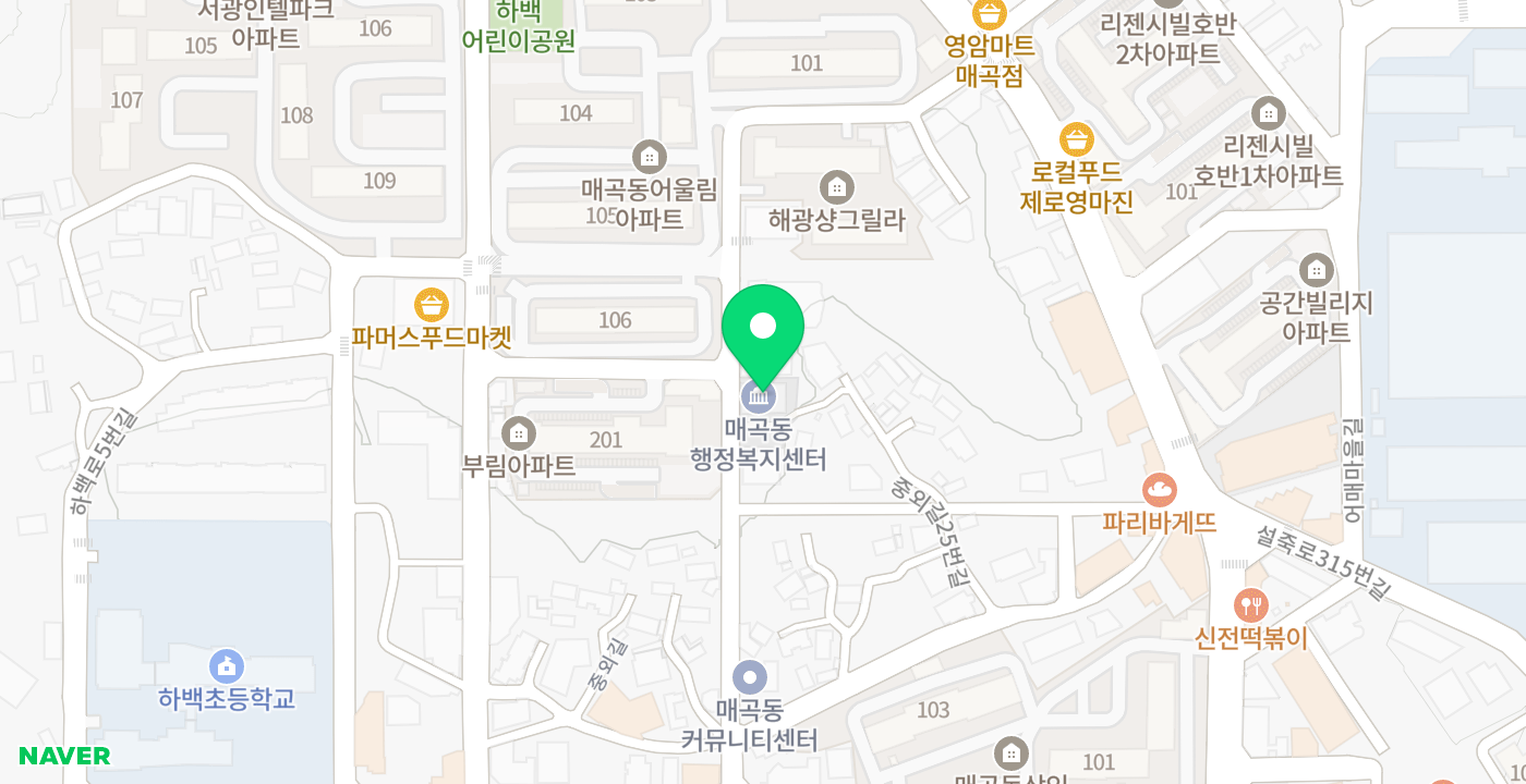 매곡동 행정복지센터 위치 지도