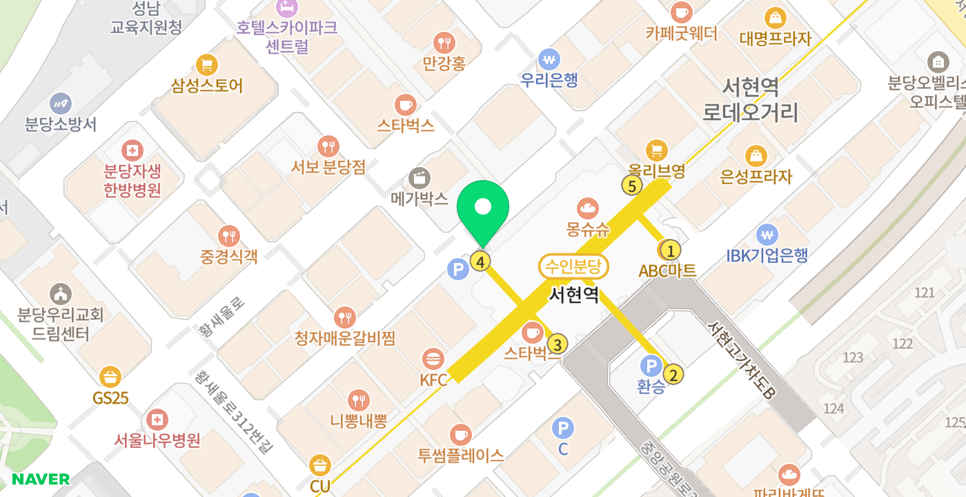 분당 AK 플라자 위치 지도