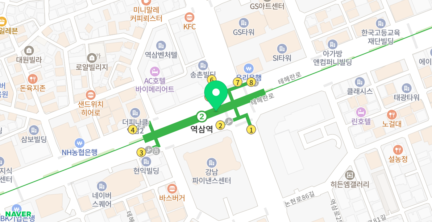 역삼역 위치 지도