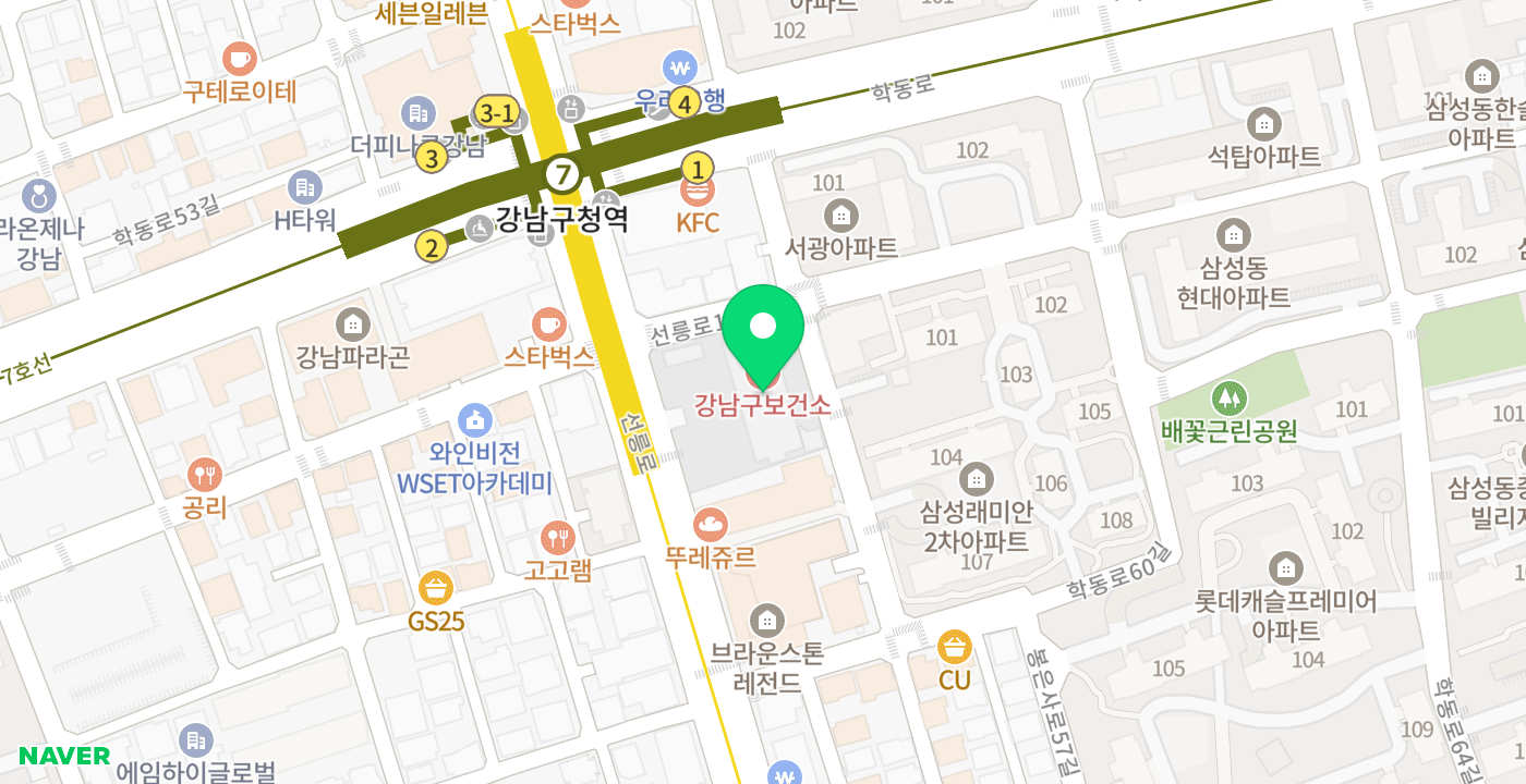 강남보건소 위치 지도
