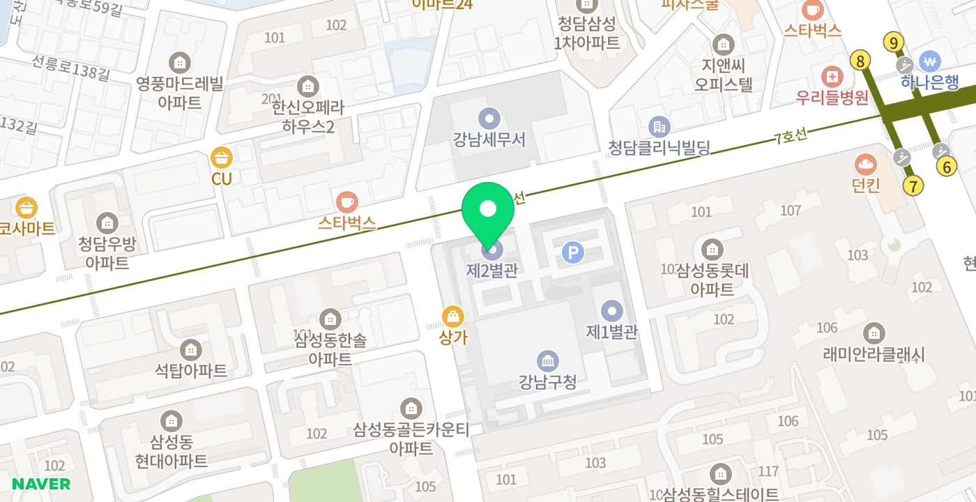 강남구청2 위치 지도