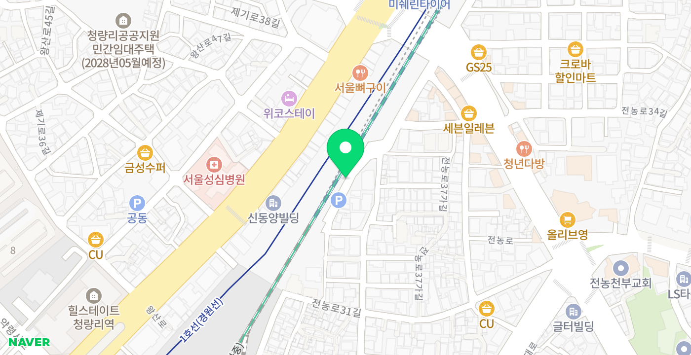 청량리역 위치 지도
