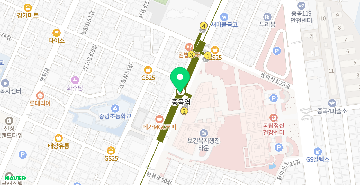 중곡역 위치 지도