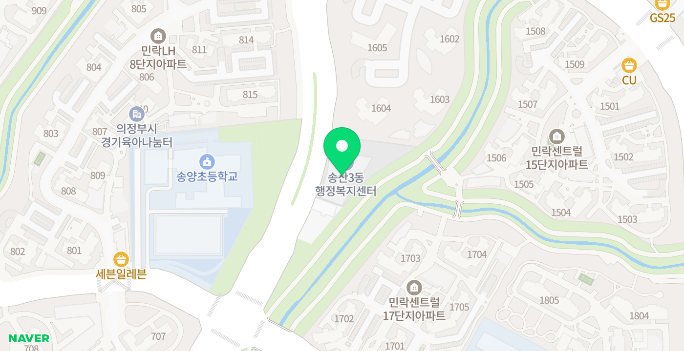 송산3동 주민센터 위치 지도