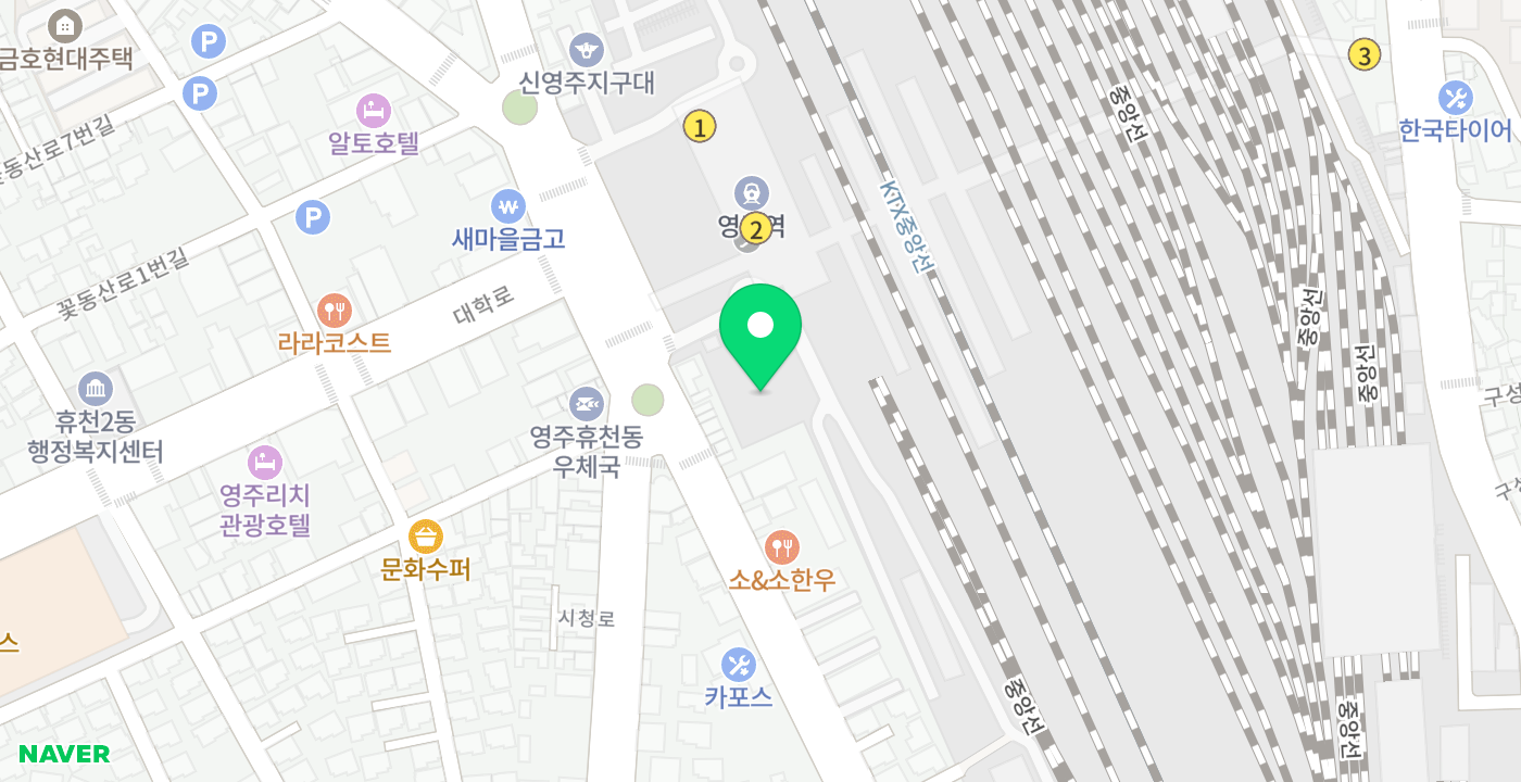 영주역 광장 위치 지도