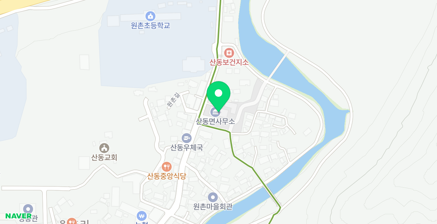 산동면사무소 위치 지도