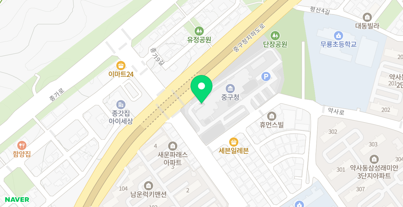 울산중구청현관 위치 지도