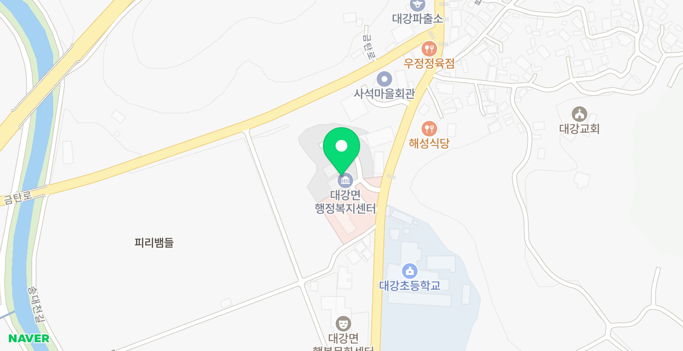 대강면 위치 지도