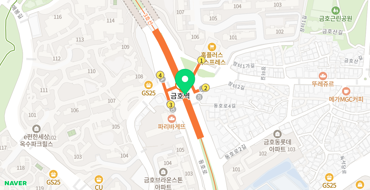 지하철 3호선 금호역 위치 지도
