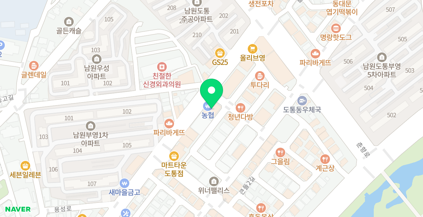 남원농협 도통지점 위치 지도