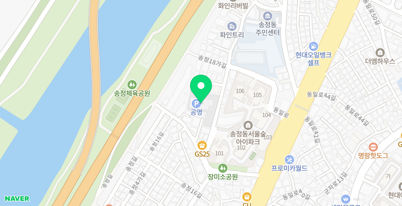 송정동 공공복합청사 위치 지도