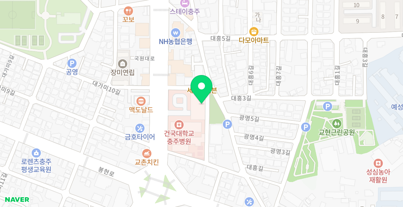 충주건대병원 KIOSK(외부) 위치 지도