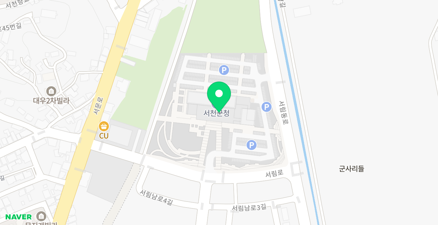 서천군청 위치 지도