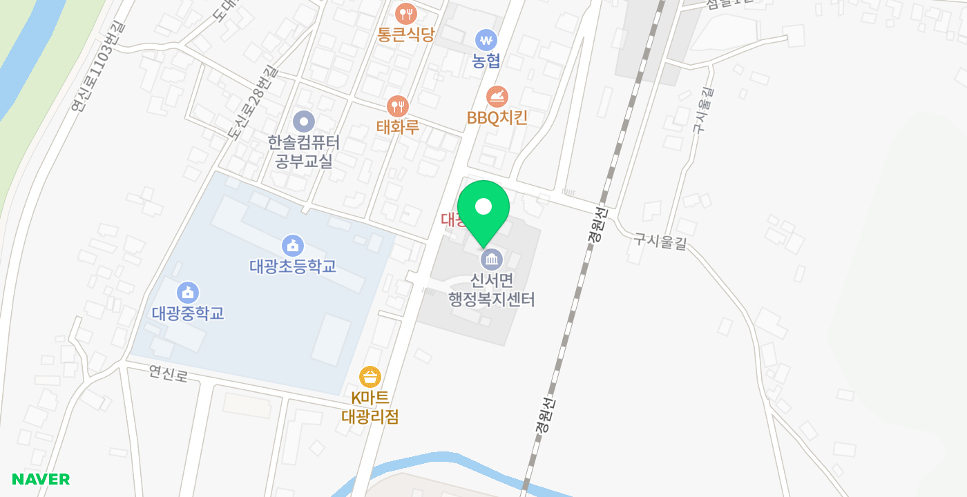 신서면 위치 지도