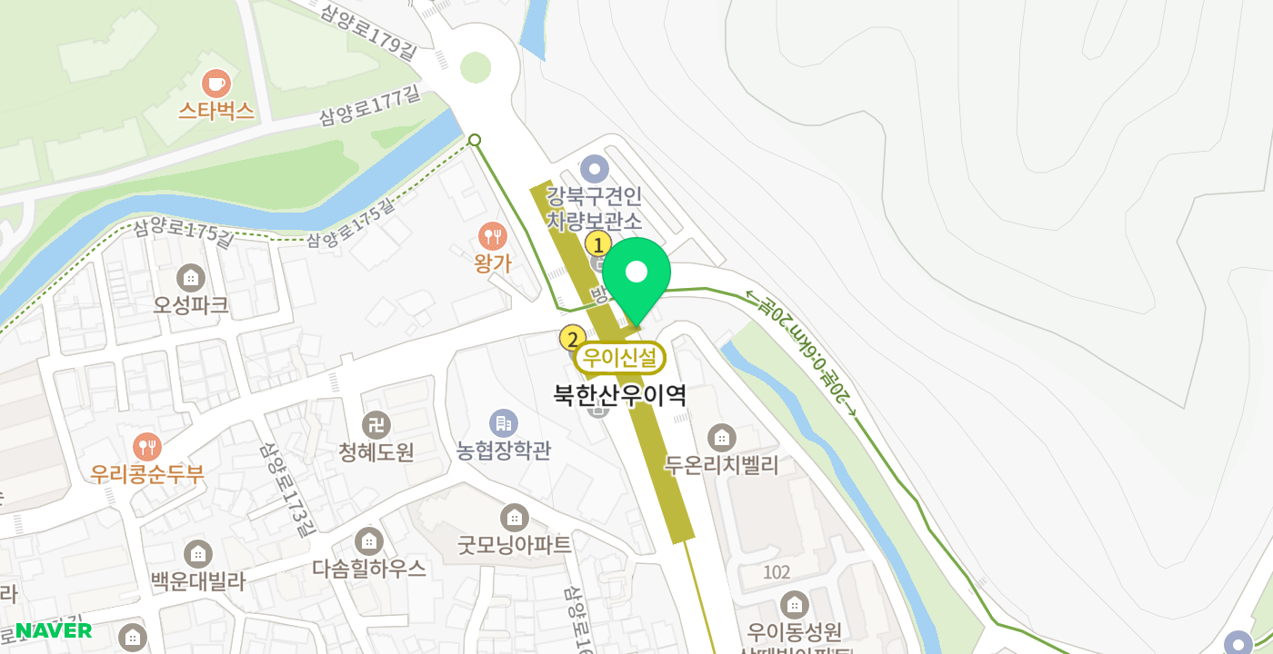 북한산우이역 위치 지도