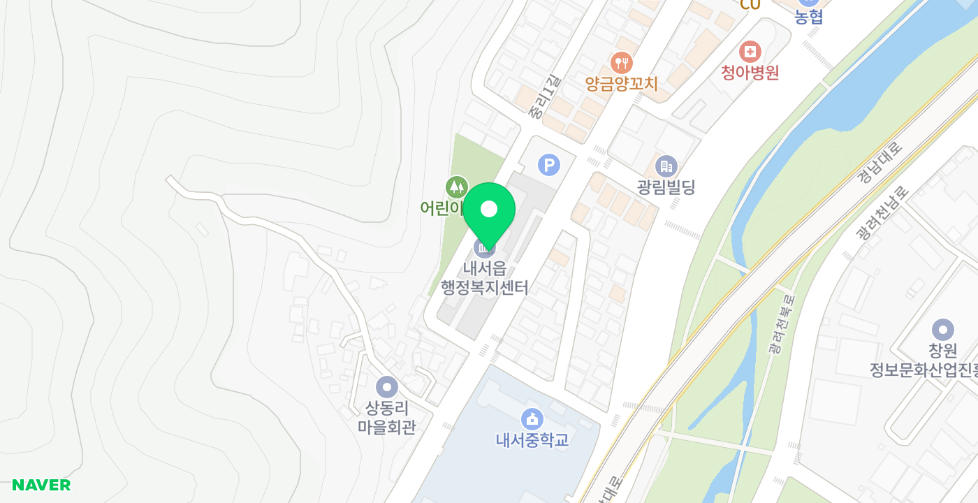 내서읍행정복지센터 외부 위치 지도