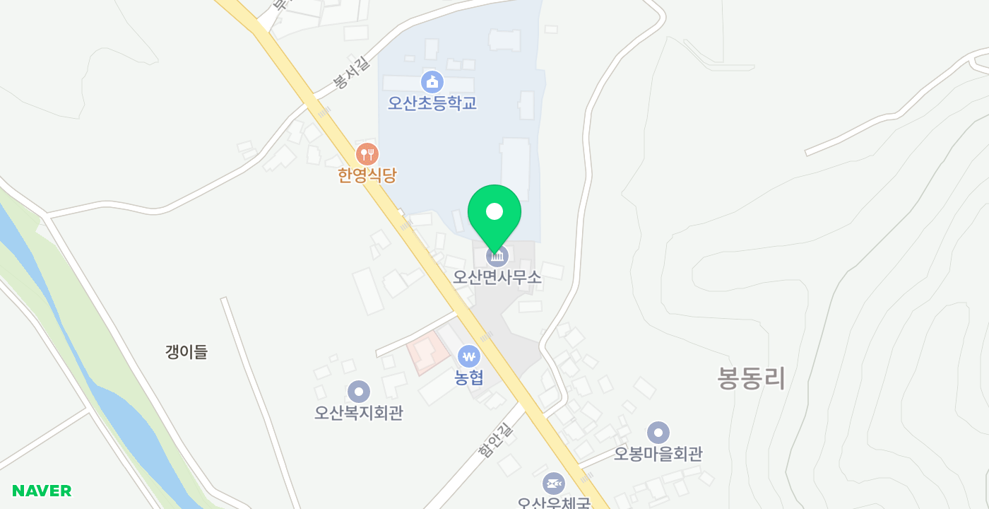 오산면사무소 위치 지도