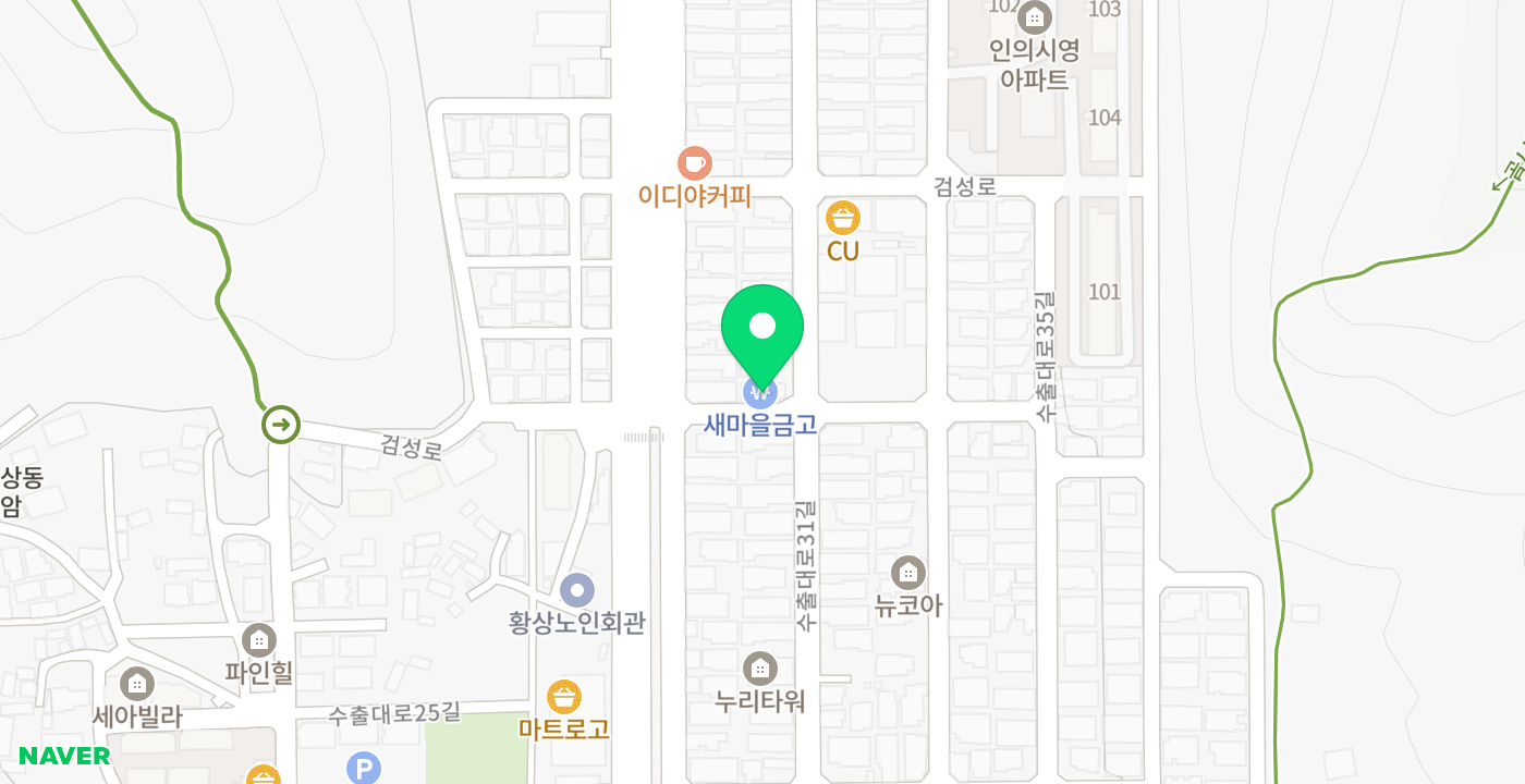 강동새마을금고 황상지점 위치 지도