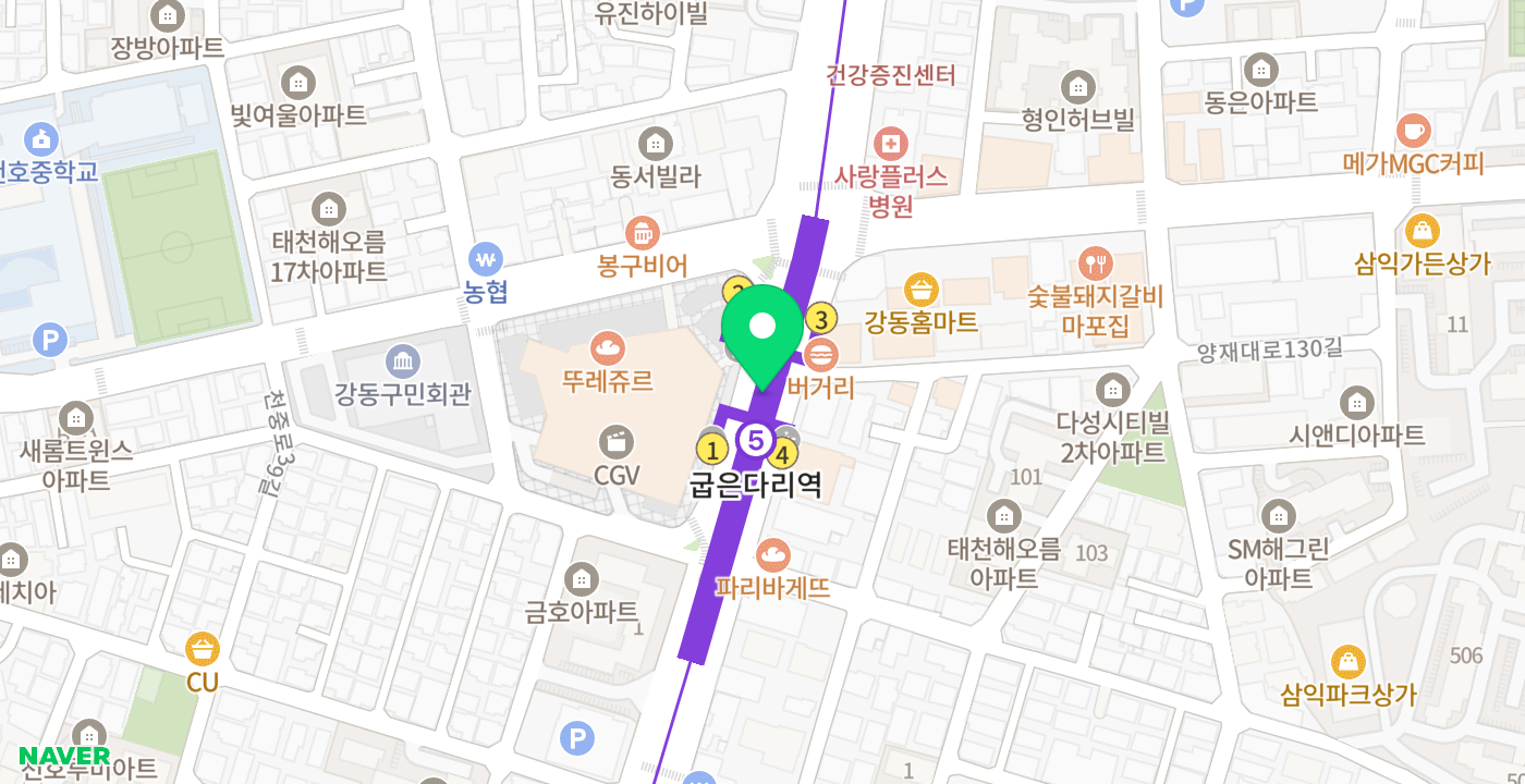 굽은다리역 위치 지도