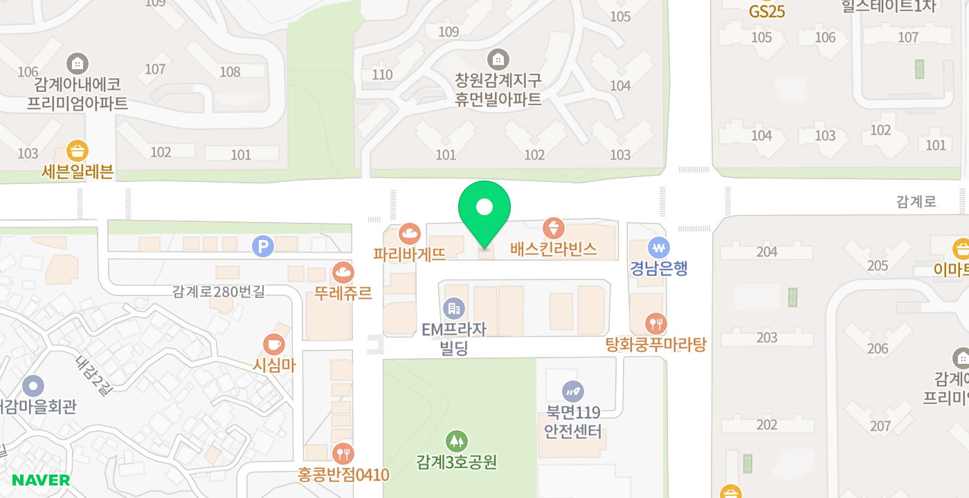 의창새마을금고 감계지점 위치 지도