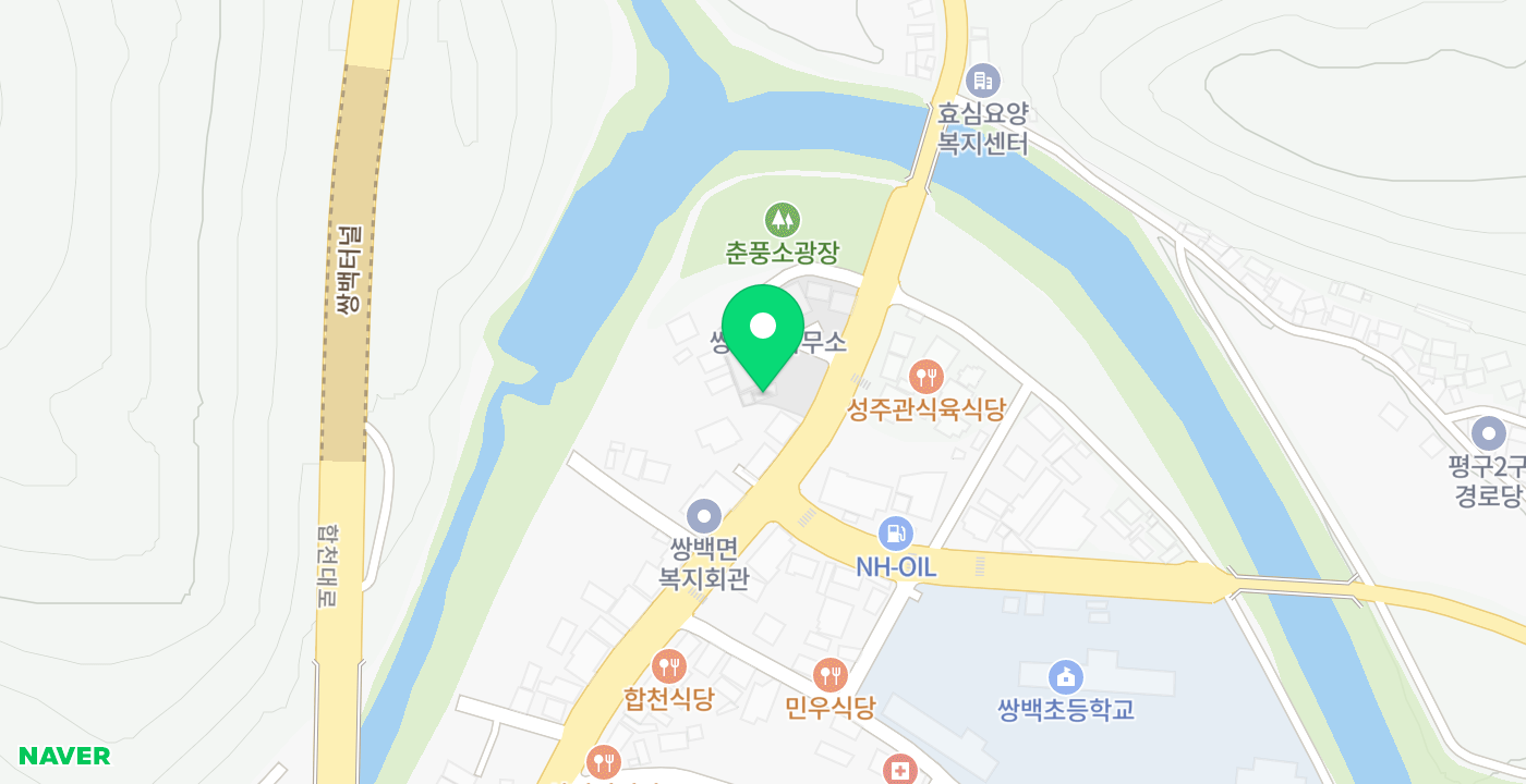 쌍백면사무소 위치 지도