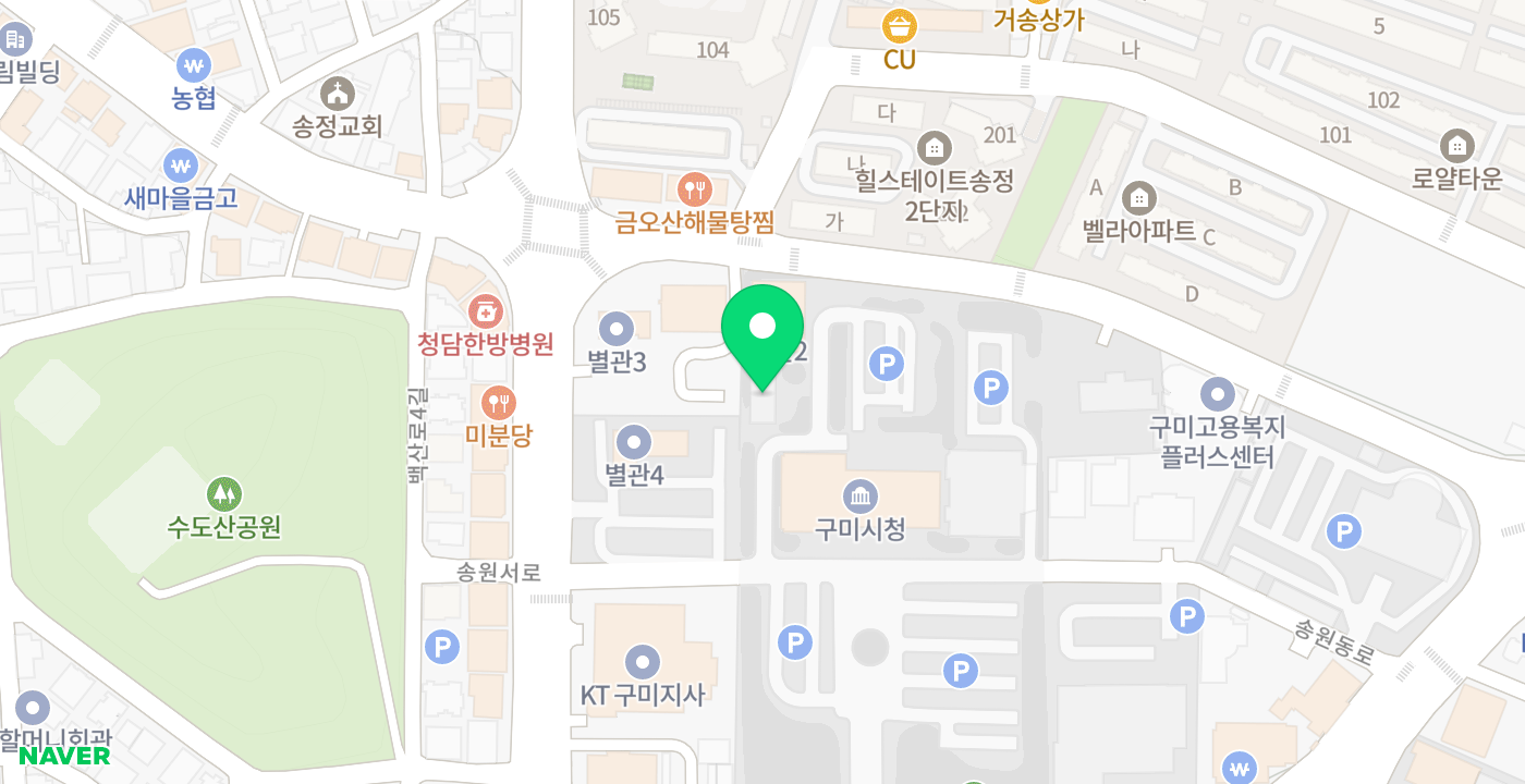 구미시청외부부스 위치 지도