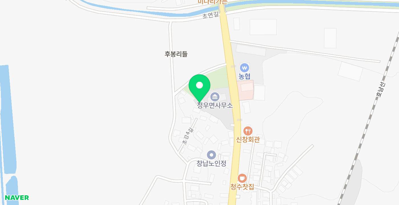 정우면사무소 위치 지도