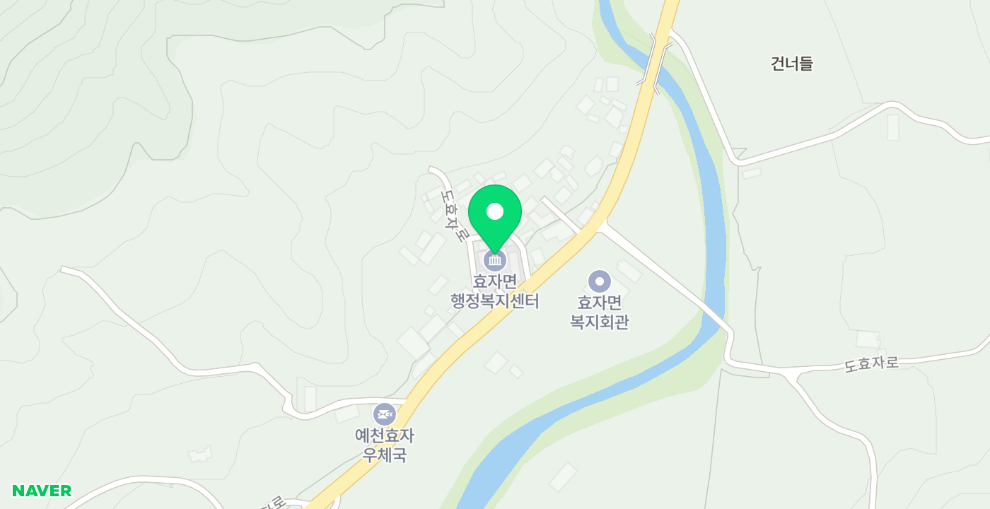 효자면 위치 지도