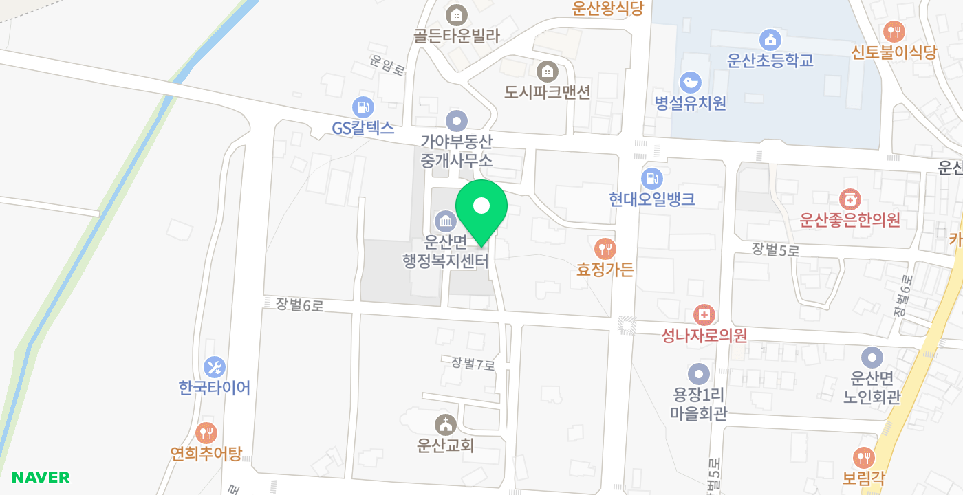 서산시 운산면사무소 위치 지도