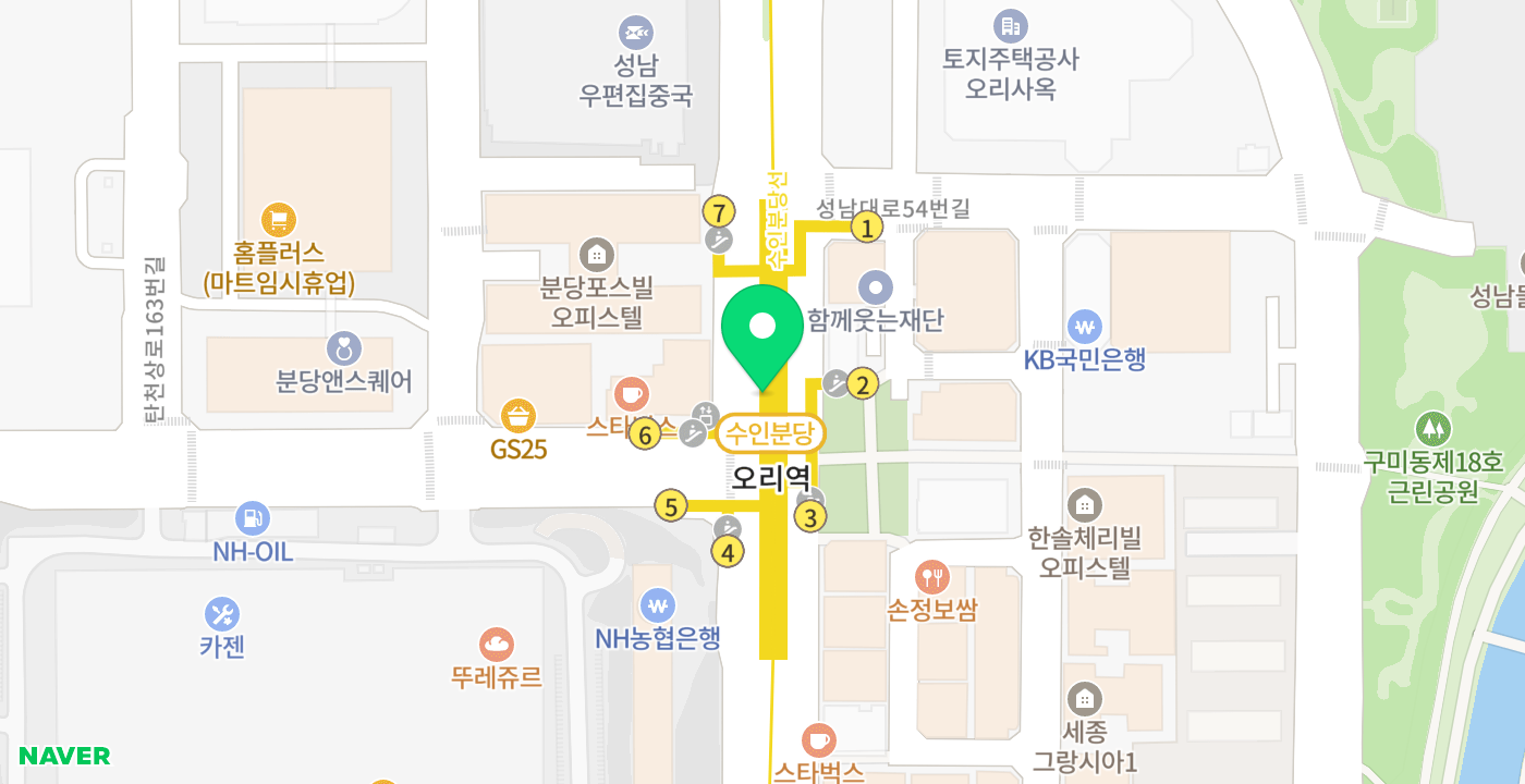 오리역 위치 지도
